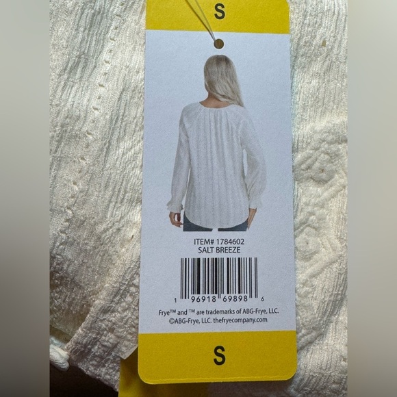 Frye Peasant Style Textured Long Sleeved Blouse - Picture 11 of 11